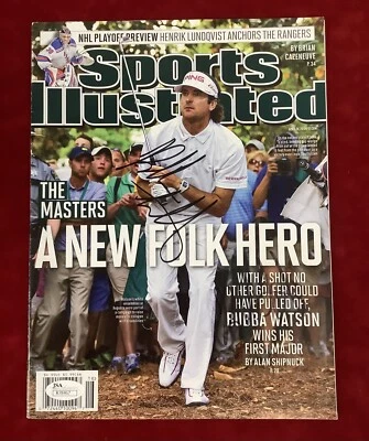 Bubba Watson Signed Sports Illustrated 4/16/12 No Label Golf Open Master PGA JSA - Image 1 of 3