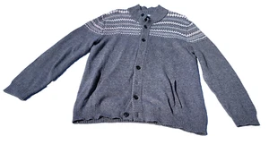 Old Navy Sweater Men's XXL Gray Button Eclectic Grandpa Classic Retro Preppy - Picture 1 of 8