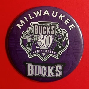 1997 1998 MILWAUKEE BUCKS 30th Anniversary Button NBA Basketball SGA RARE Vtg - Picture 1 of 4