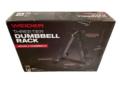 Weider Three Tier 6 Six Dumbbell Weight Rack Utility Bar - Image 1 of 2