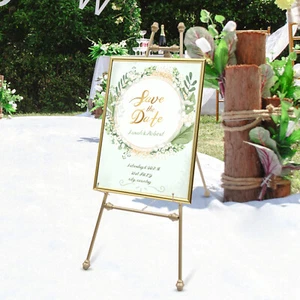 2 Stück Staffelei Ständer Bodenhalterung Goldene Hochzeit Staffelei Ständer für Hochzeit Party - Bild 1 von 20