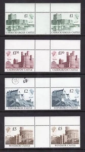 GB 1988 QEII Castles Complete Set of (4) Gutter Pairs. Unfolded, Unmounted MNH - Picture 1 of 2