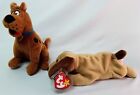 Lot Of 2 Ty Beanie Babies : "Scooby Doo", And  "Bones"  Pre-Owned