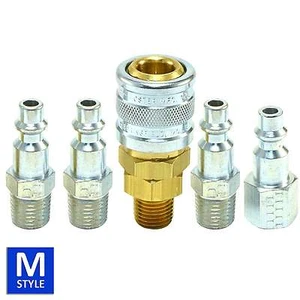 5 Stck. 1/4 Zoll NPT FPT MPT Schnellwechsler Set Luftschlauch Verbinder Armaturen Werkzeuge Stecker - Bild 1 von 10
