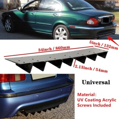 34x5"Universal For Jaguar X-Type 02-07 Rear Diffuser 7 Fins Bumper Lip Splitter Foto 1 de 4