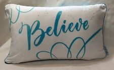 Mermaid Pillow Company Believe Flip Sequin Pillow Blue Aqua Silver 18"X11" COOL!