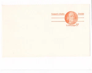 USA #UX66 Postkarte, 8¢ postfrisch, 8c orange Samuel Adams 1973 unbenutzter Zustand - Bild 1 von 2