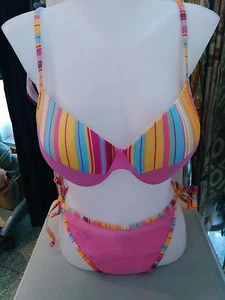 eleMar Bikini  Pink/gestreift  Größe 44 B-Cup neu❤️ - Bild 1 von 1