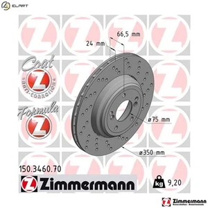 2x BRAKE DISC 150.3460.70 FOR BMW N54B30A 3.0L 6cyl 1 E82 S65B44A 4.4L S65B40 - Picture 1 of 9