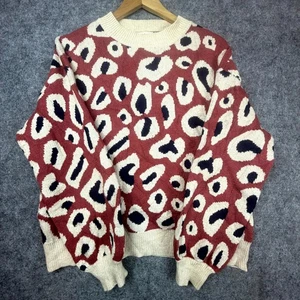 Listicle Pullover Damen Medium Leopard Y2K-Stil Indie vielseitig Oversized kastig - Bild 1 von 6