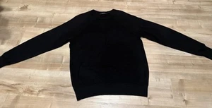 Claiborne Men's Long Raglan Sleeve Sweater True Black Crew Neck Size M NWT - Picture 1 of 3