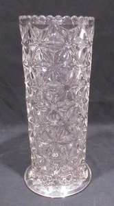 Imperial Clear Glass "Mt Vernon" Footed Straight Vase w/ Scalloped Rim 12" Tall - Picture 1 of 10