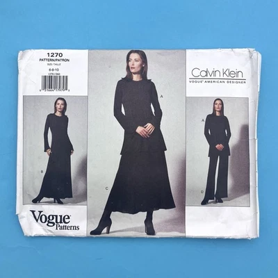 Vogue patterns CALVIN KLEIN 1262 Top Pants Skirt Size 10 - 12 - 14 part cut - Image 1 of 4