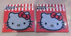 Parche Hello Kitty plateado metálico brillo bordado hierro nuevo con etiquetas - Lote de 2 - Imagen 1 de 2