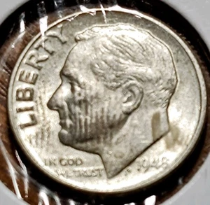 Better 1948 D Roosevelt Dime 90% Silber 10c US Münze Denver Mint kostenloser Versand! - Bild 1 von 2