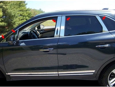 10 piezas. Borde de poste de pilar de acero inoxidable FX de lujo para Lincoln MKC 2015-2019 4 puertas Foto 1 de 4