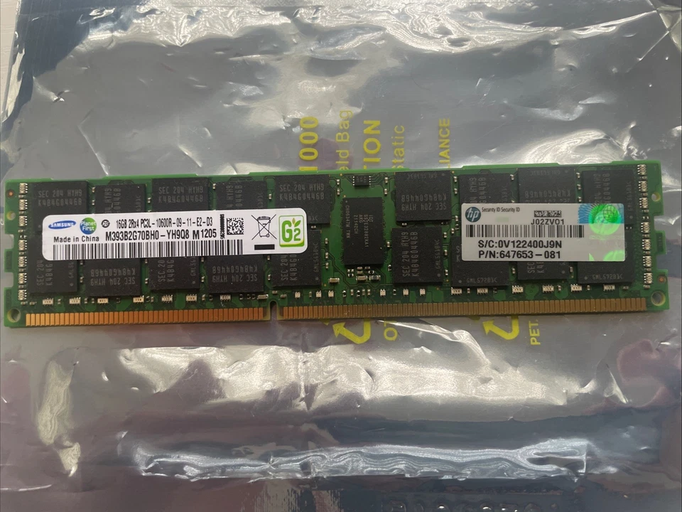 Samsung M393B2G70BH0-YH9 PC3L-10600R 16GB DDR SDRAM Memory Module - Image 1 of 1