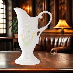 Farmhouse Pitcher Vase Ceramic Jug Vase Elegant Multipurpose Flower Vase Rustic - Picture 1 of 6