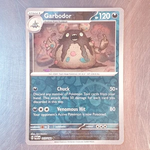 Tarjeta de Garbodor HOLO 2023 Pokémon Scarlet Violet Paradox Rift reverso 117/182 - Imagen 1 de 2