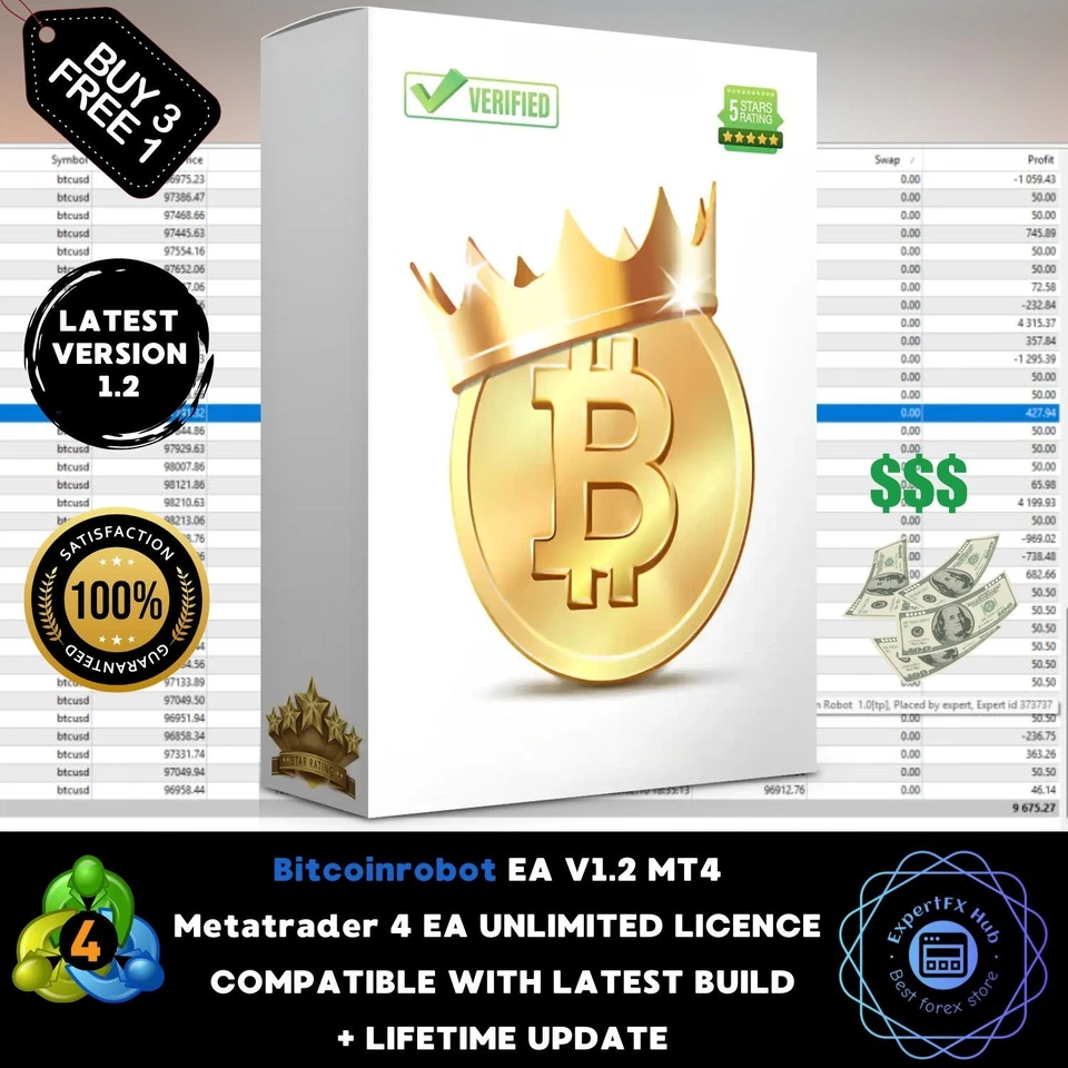 v1.2 bitcoinrobot btc scalping bot prop firm metatrader 4 mt4 trading bot forex - Image 1 of 4