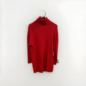 Polo Ralph Lauren Womens Wool & Cashmere Cable Knit Dress Red Size L NWT $248 - Picture 1 of 4