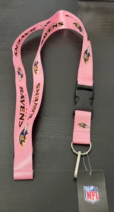 Baltimore Ravens Logo Lanyard with Detachable Key Chain Reversible Pink - Picture 1 of 5