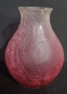 Cranberry Crackle Glass Lamp Light Shade Sconce Pink - Picture 1 of 13