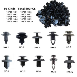 100Pcs Trunk Screw Rivets Kit Car Fender Bumper For Auto Plastic Fastener Clips - Picture 1 of 12