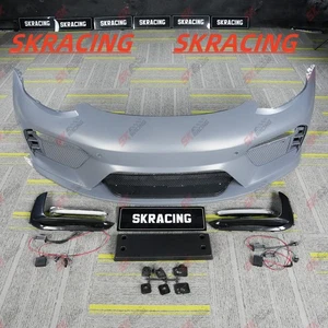 Unpainted PP Front Bumper Lip Body kits Fits 2017-2023 Tesla Model 3 GT4 Style - Picture 1 of 24