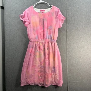 Isaac Mizrahi LIVE! Petite Always Isaac Stampato Maglia Setosa Rosa Stampa Ptch XSP - Foto 1 di 11
