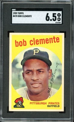 1959 Topps #478 Roberto Clemente HOF Pittsburgh Pirates SGC 6.5 EX-NM+ CENTERED - Image 1 of 2