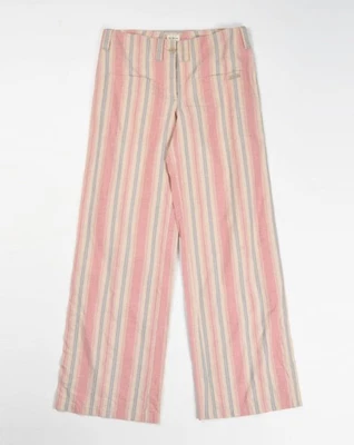 Pantalones Pantalones Pantalones Vintage Calvin Klein Y2K Rayas Rosa Pierna Ancha Talla S Foto 1 de 4