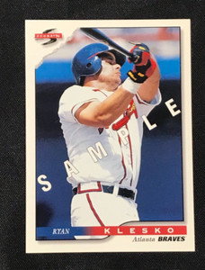 1996 Score Pinnacle Promo Sample Card Ryan Klesko #3 KB
