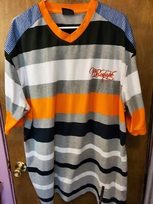 Camisa Polo Red Ape Auténtica Para Hombre Manga Corta Rayas Bordado Logo Talla 4XL Foto 1 de 4