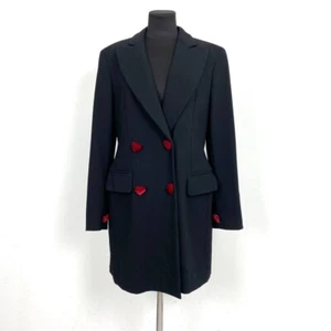 Moschino Cheap & Chic Iconic 90's Wool Hearts Jacket Coat Women's 44 IT / US10 - Picture 1 of 9