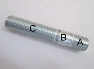 Perno de rosca doble M12 x 1,25 x 80 mm galvanizado clase de resistencia 10.9 - Imagen 1 de 2