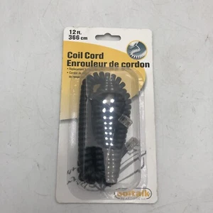 Telephone Handset 12' Replacement Coil Cord Black Softalk #48102 - Picture 1 of 3