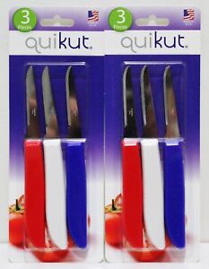 6x QUIKUT Paring Knives Knife Stainless Steel New Sealed MADE IN USA