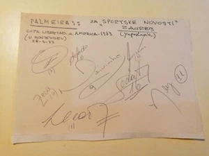 PALMEIRAS SE, COPA LIBERTADORES 24.MARCH 1973,ORIGINAL AUTOGRAPHS ON PAPER - Picture 1 of 1