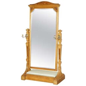 ANTIQUE VICTORIAN ASH & BURR WALNUT GILLOWS OF LANCASTER CHEVAL MIRROR SCONCES - Picture 1 of 12