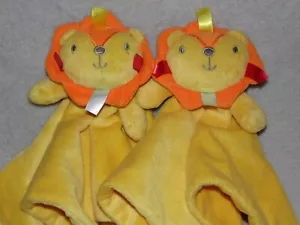 Tesco yellow lion comforter soft toy TWO Carousel orange blankie - Picture 1 of 7
