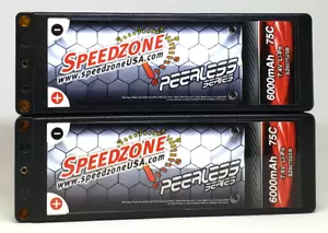 Speedzone 6000mAh 75C 2S 7.4V LCG Graphene Lipo Battery Low Profile (*2 Packs*) - Picture 1 of 1