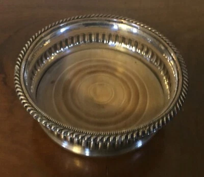 Antigo 19º c. Regency Old Sheffield prato de prata em montanha-russa de garrafa de vinho de cobre - Imagem 1 de 4