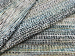 Clarke & Clarke Mingled Striped Uphol Fabric- Gabrielle Peacock 7.25 yd F1387/02 - Picture 1 of 5