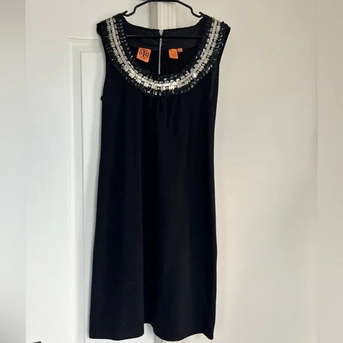 Abito a maglia Tory Burch Jet impreziosito 100% lana merino nero donna taglia L