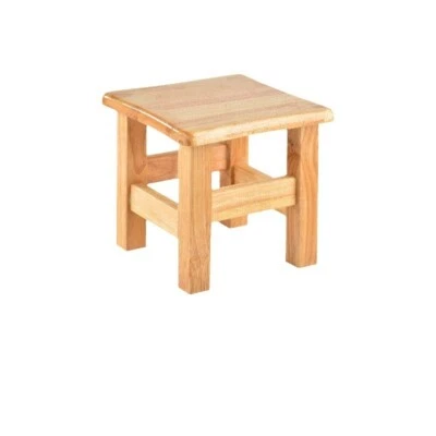 Full oak square stool for home thick shoe changing stool, scrubbing small stool - Image 1 of 4