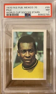 1970 FKS Pub. Mexico World Cup Soccer Stars PELE PSA 7 NM #59 Brazil (pop 6) - Picture 1 of 2