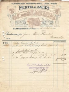 Alte Rechnungen, "Fichtel & Sachs, Schweinfurt a.M." 26.10.1906 - Bild 1 von 1