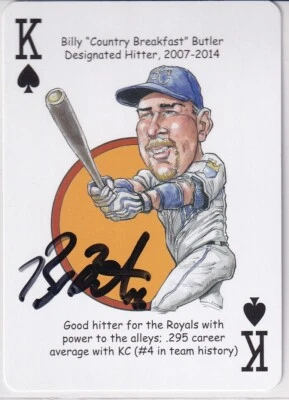 Billy Butler 2015 Hero Deck KC Royals Baseball Heroes Playing Card SIGNED - Image 1 of 2