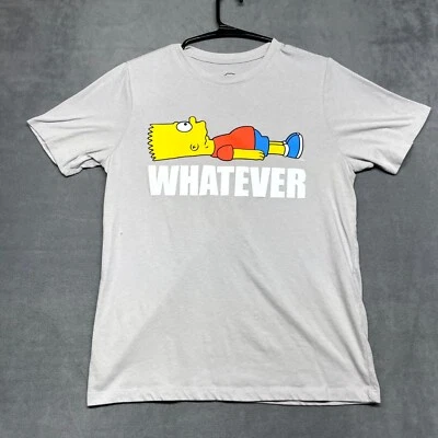Camiseta de Los Simpson Bart Whatever Niños 2XL Gris Estampado Gráfico Algodón Pullover Foto 1 de 4
